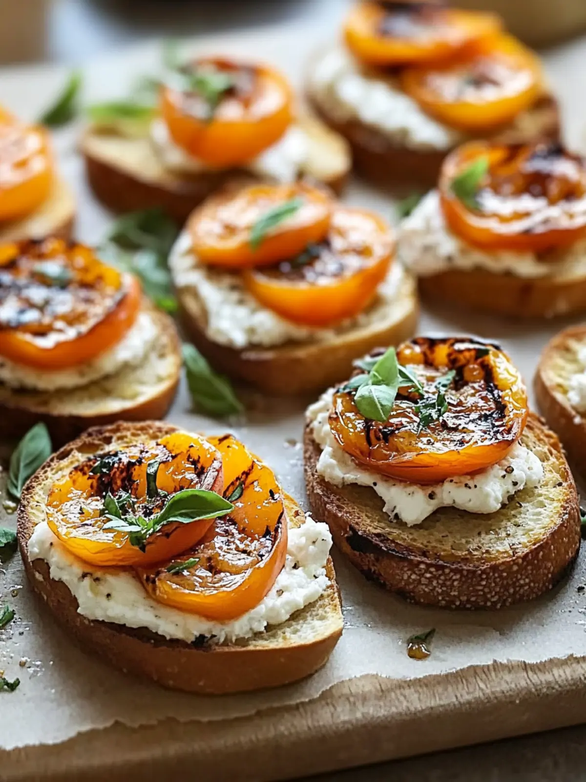 Grilled Apricot and Goat Cheese Crostini