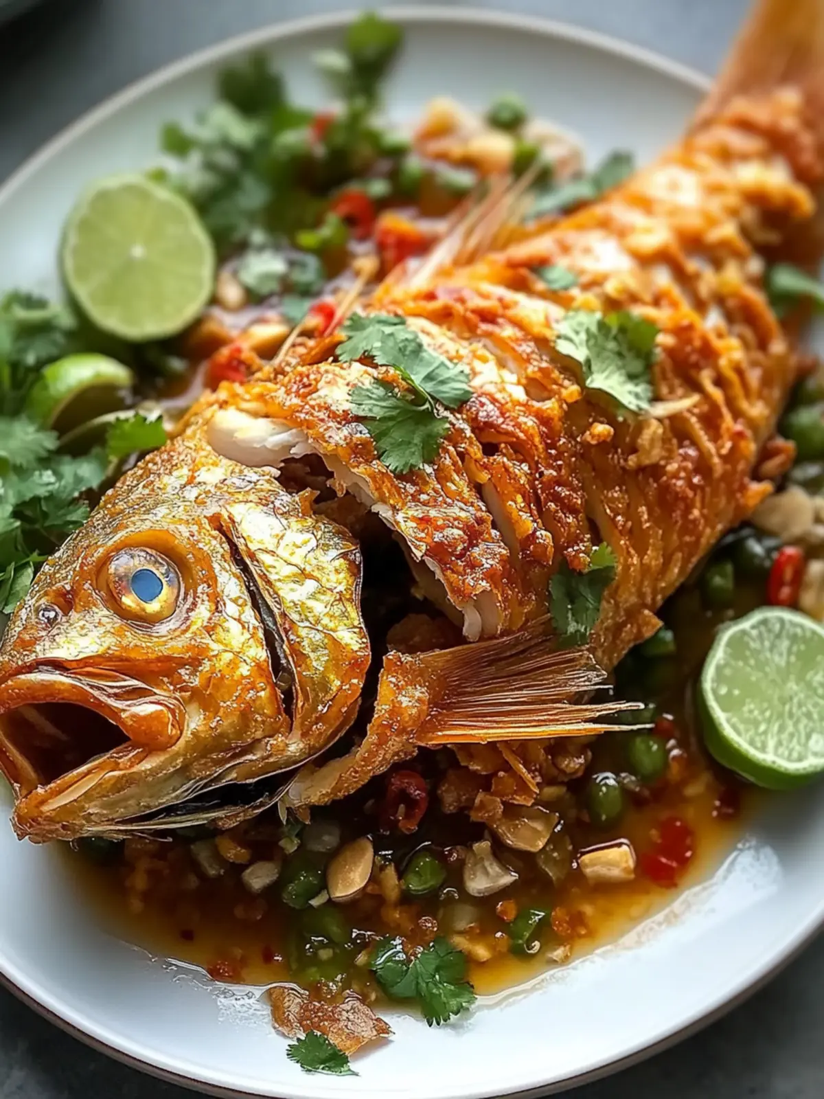 Savor Crispy Thai Fried Fish with Irresistible Tamarind Sauce Crispy Thai Fried Fish