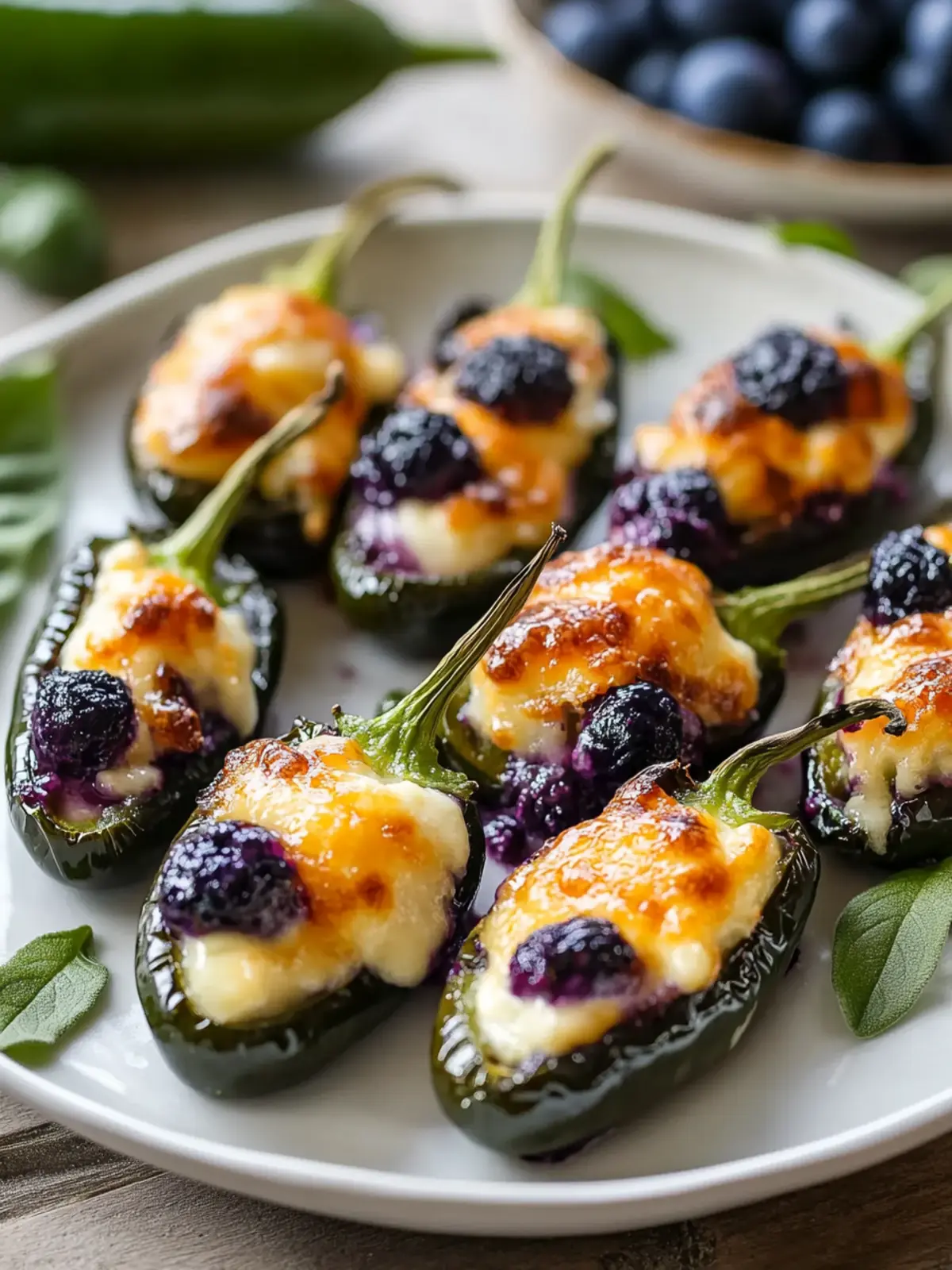 Blueberry Brie Jalapeño Poppers