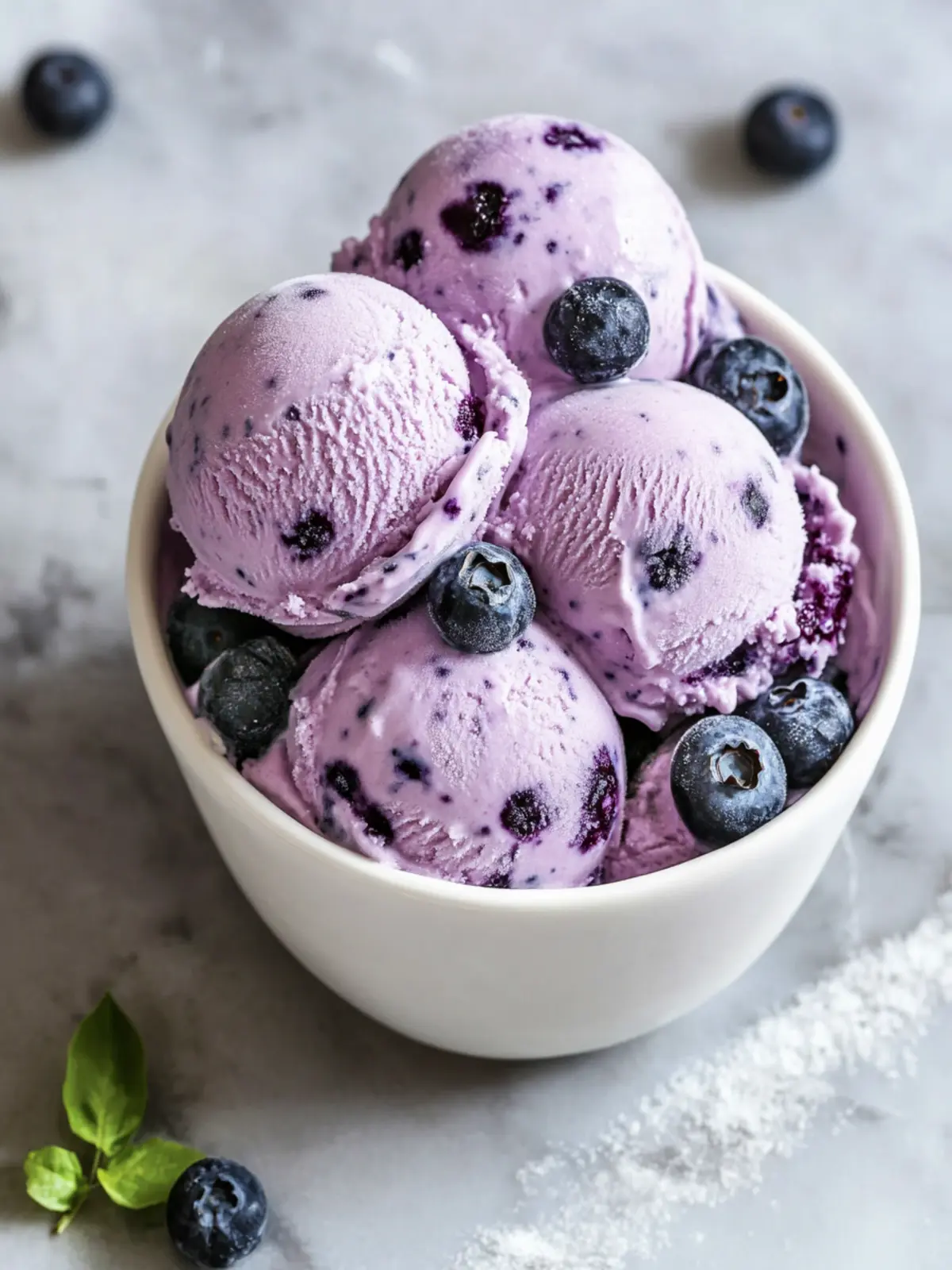 Blueberry Cottage Cheese Ice Cream