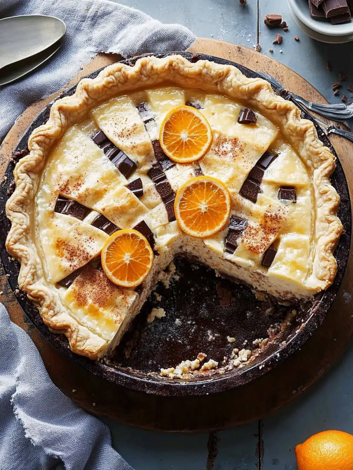 Decadent Orange Chocolate Ricotta Pie for Sweet Moments Orange Chocolate Ricotta Pie