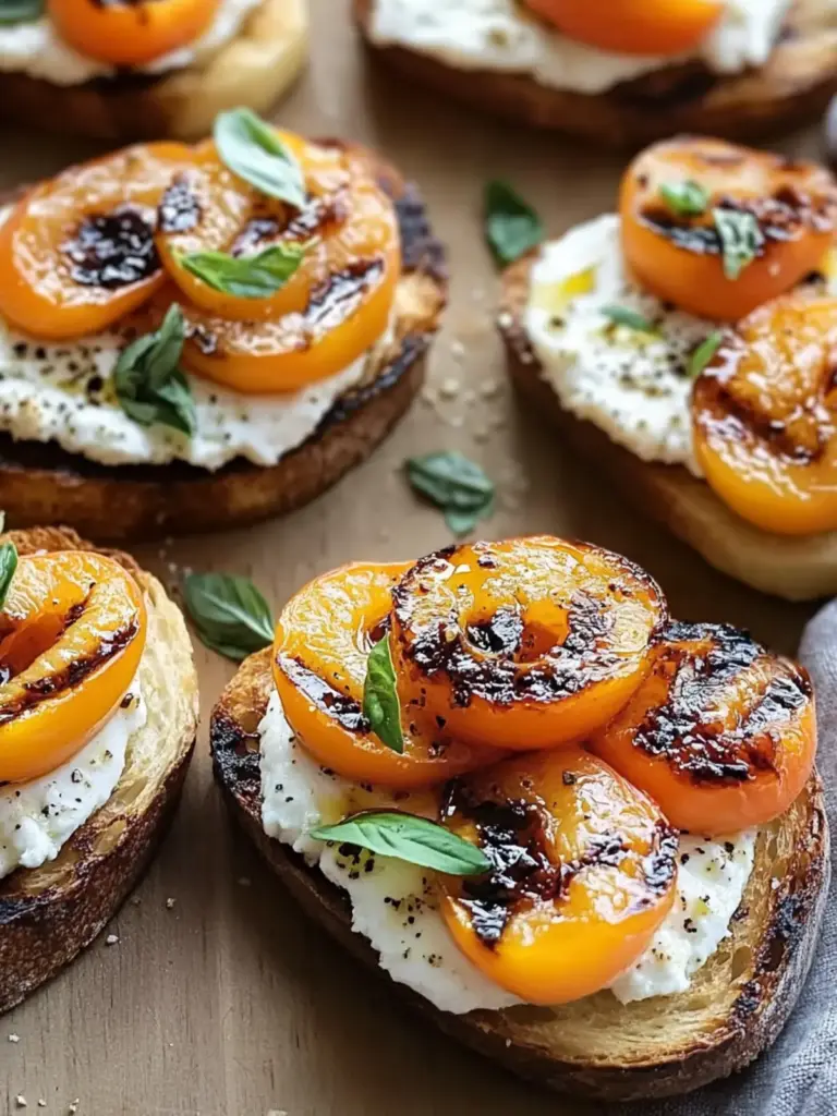 Grilled Apricot and Goat Cheese Crostini