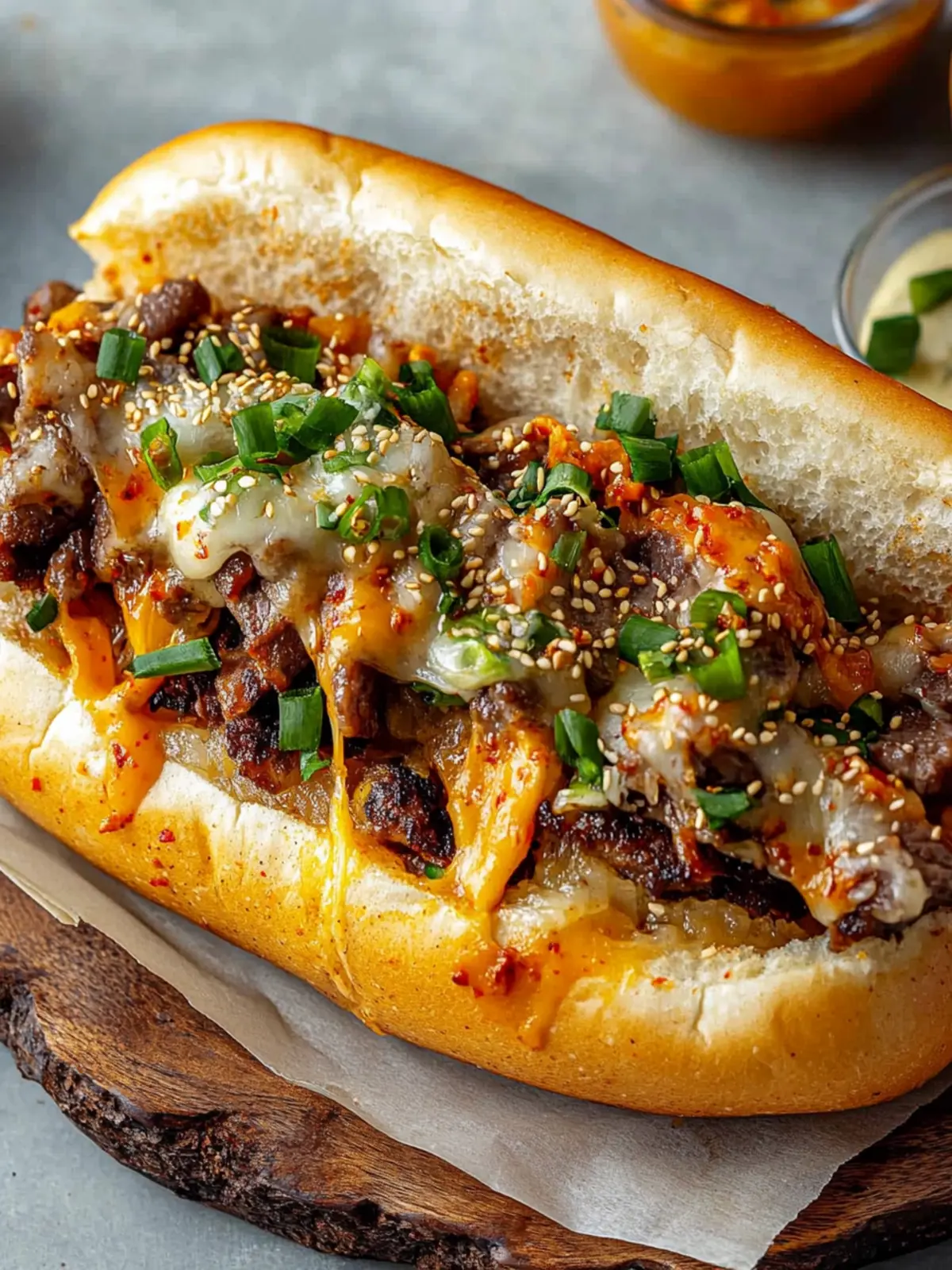 Spicy Kimchi Bulgogi Cheesesteak