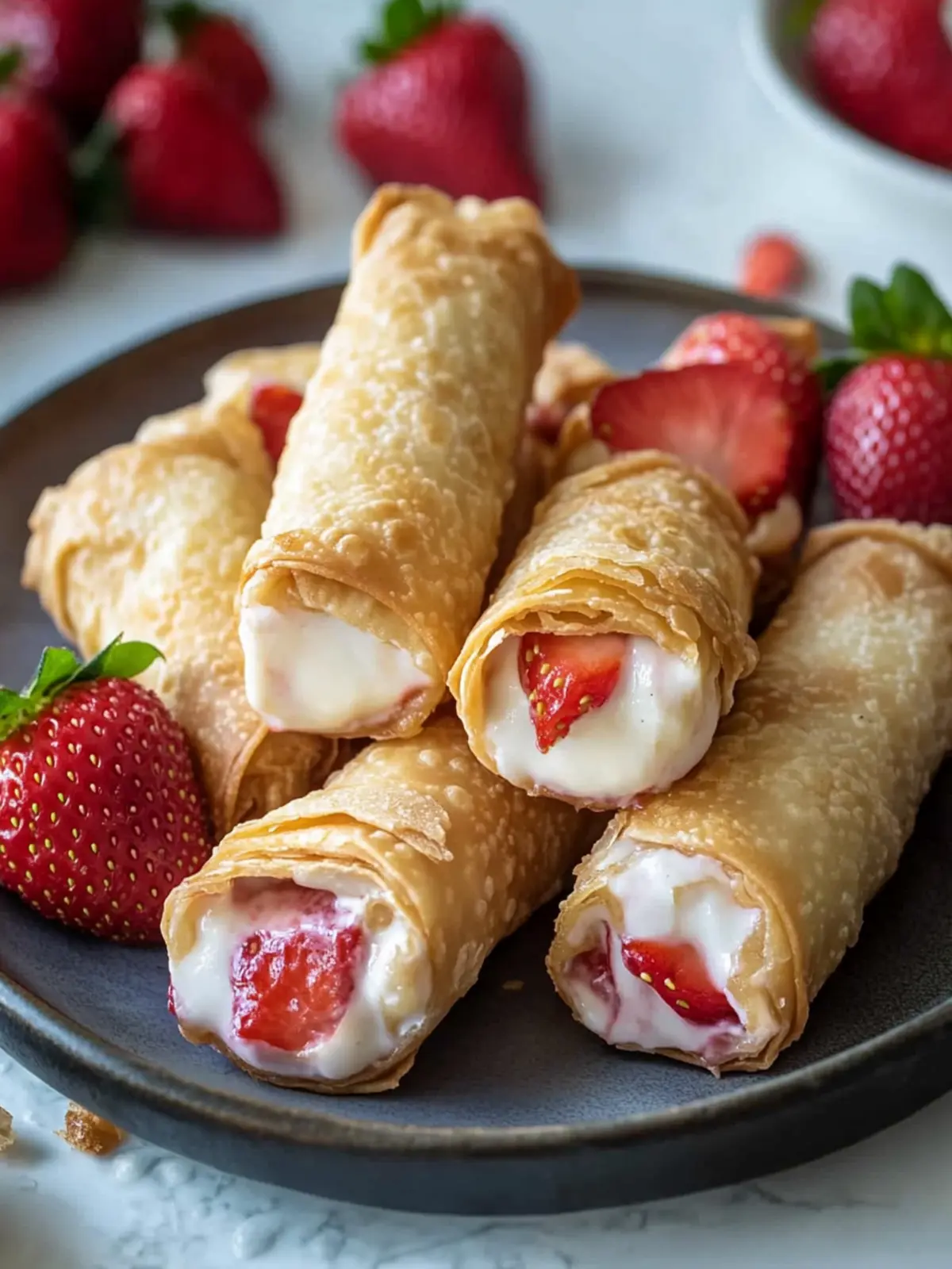 Delicious Strawberry Cheesecake Eggroll Bites for Sweet Cravings Strawberry Cheesecake Eggroll Bites