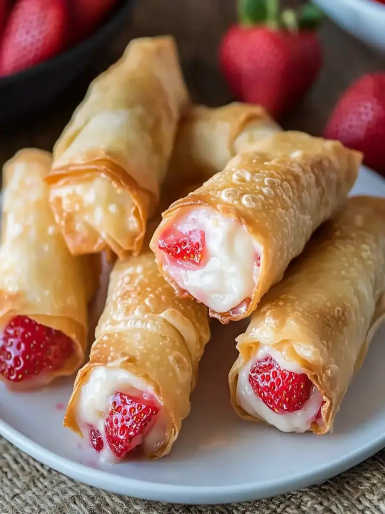 Strawberry Cheesecake Eggroll Bites