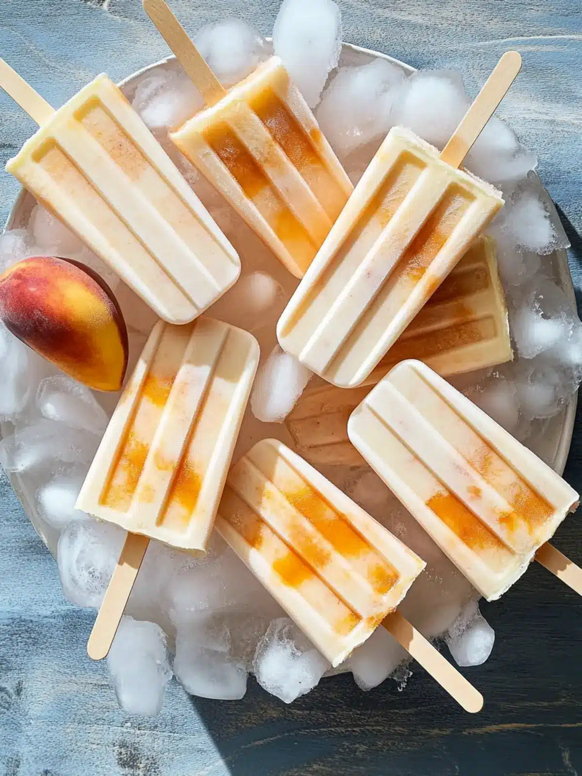 Roasted Peaches and Cream Popsicles