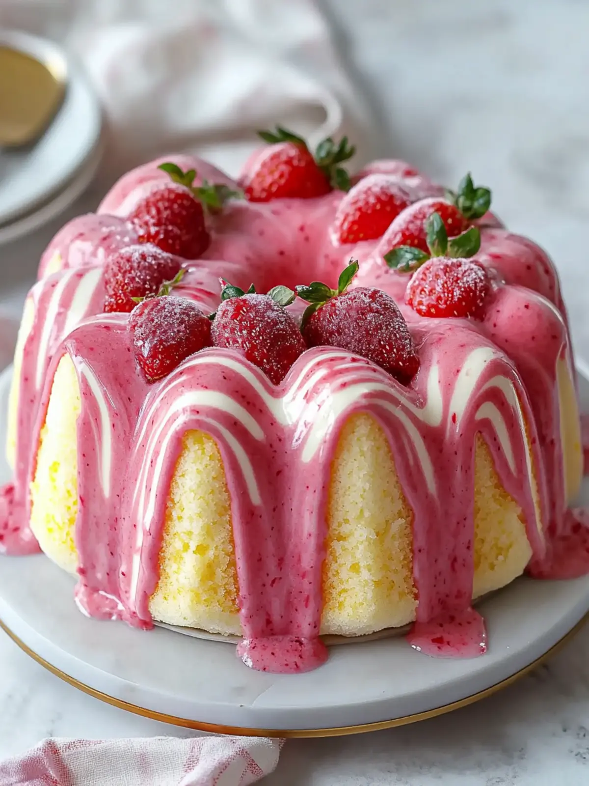 Strawberry Milkshake Pound Cake