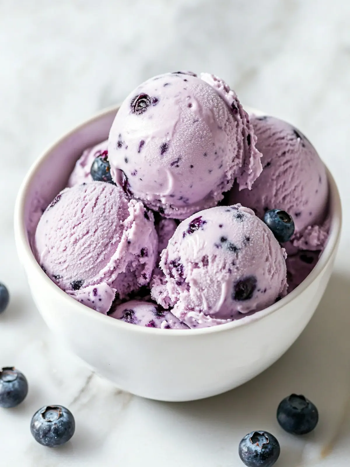 Blueberry Cottage Cheese Ice Cream