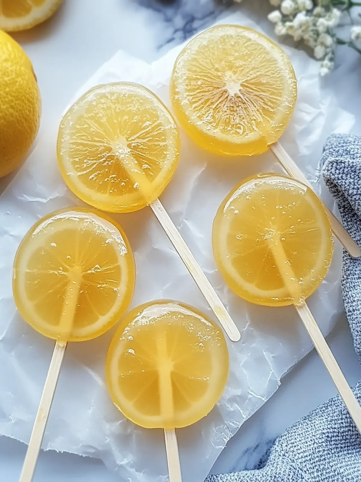 Honey Lemon Lollipops