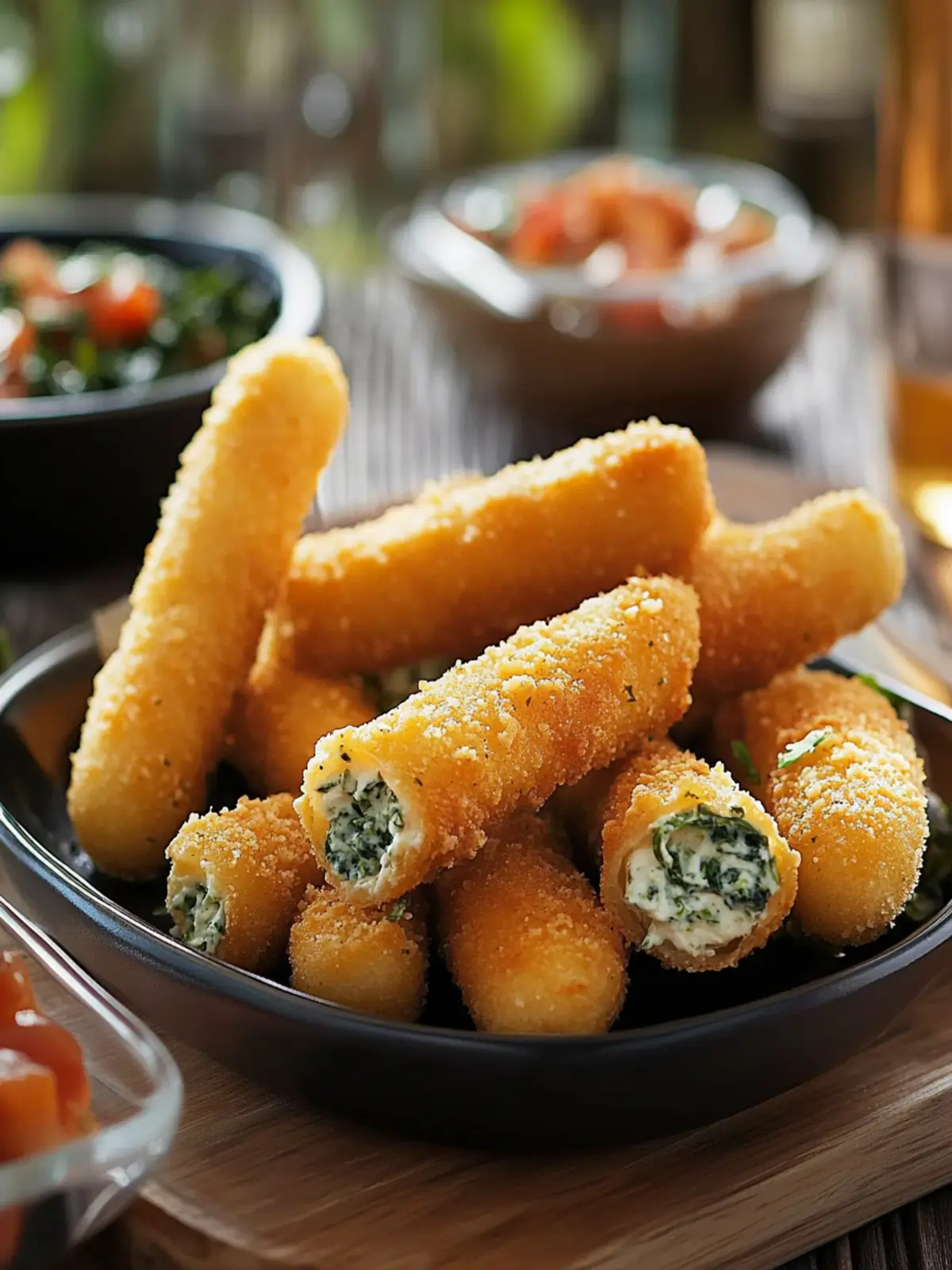 Delicious Spinach Dip Mozzarella Sticks You’ll Crave Today Spinach Dip Mozzarella Sticks