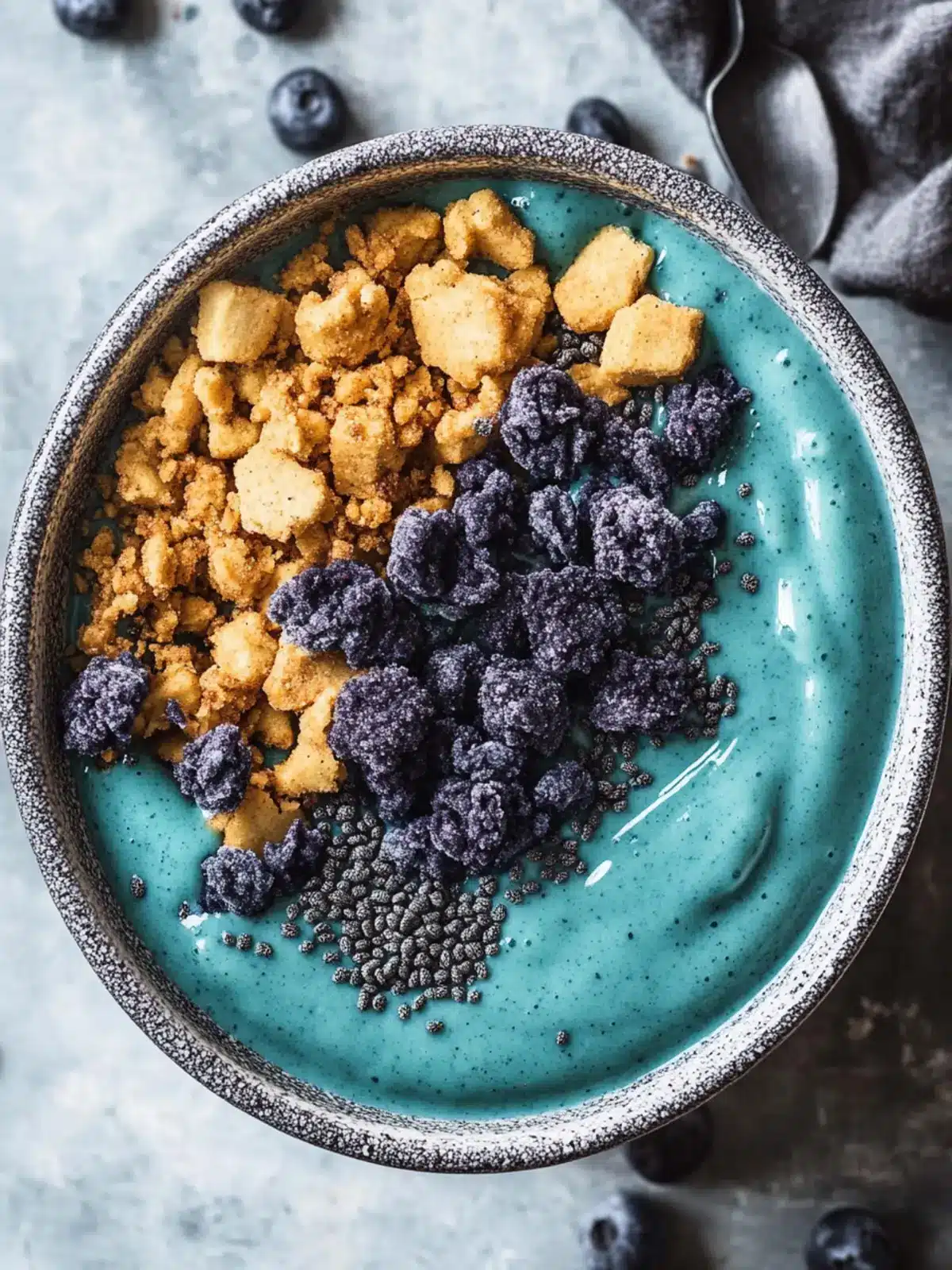 Cookie Monster Blue Spirulina Smoothie Bowl