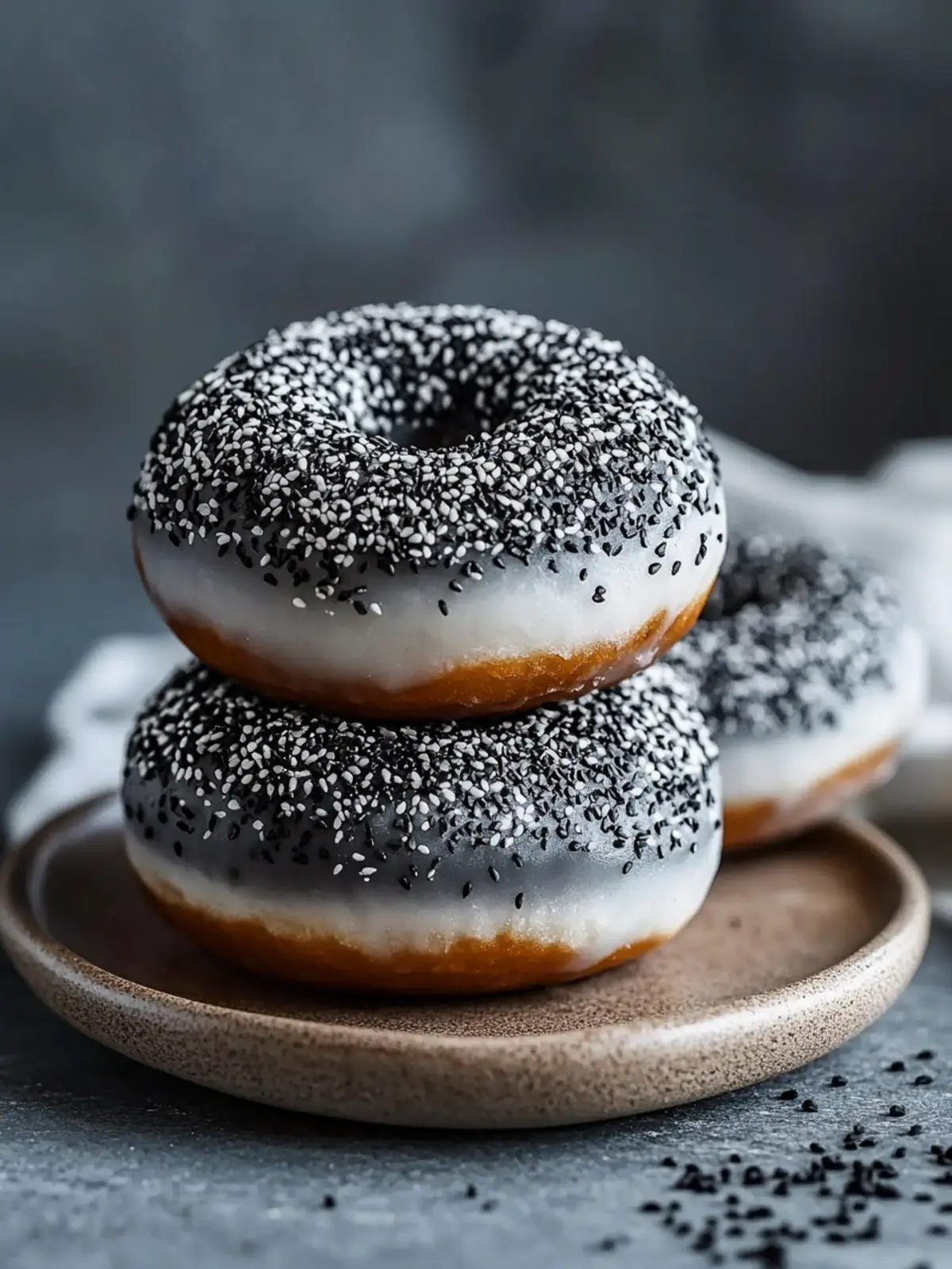 Decadent Black Sesame Mochi Donuts: A Chewy Delight Black Sesame Mochi Donuts
