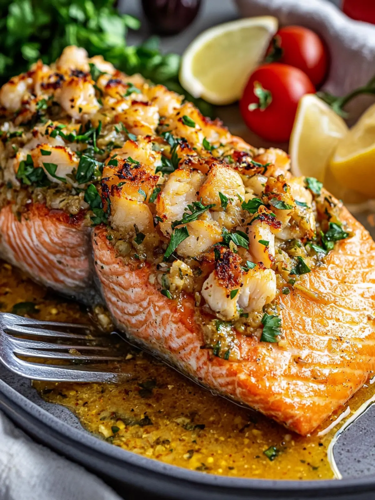 Crab-Stuffed Salmon