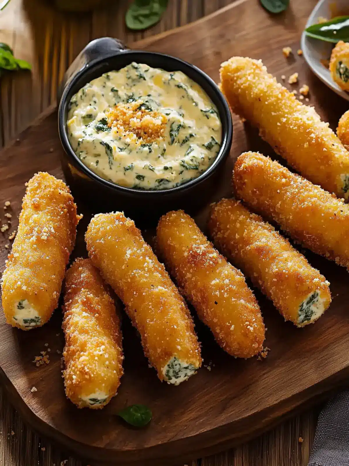 Delicious Spinach Dip Mozzarella Sticks You’ll Crave Today Spinach Dip Mozzarella Sticks
