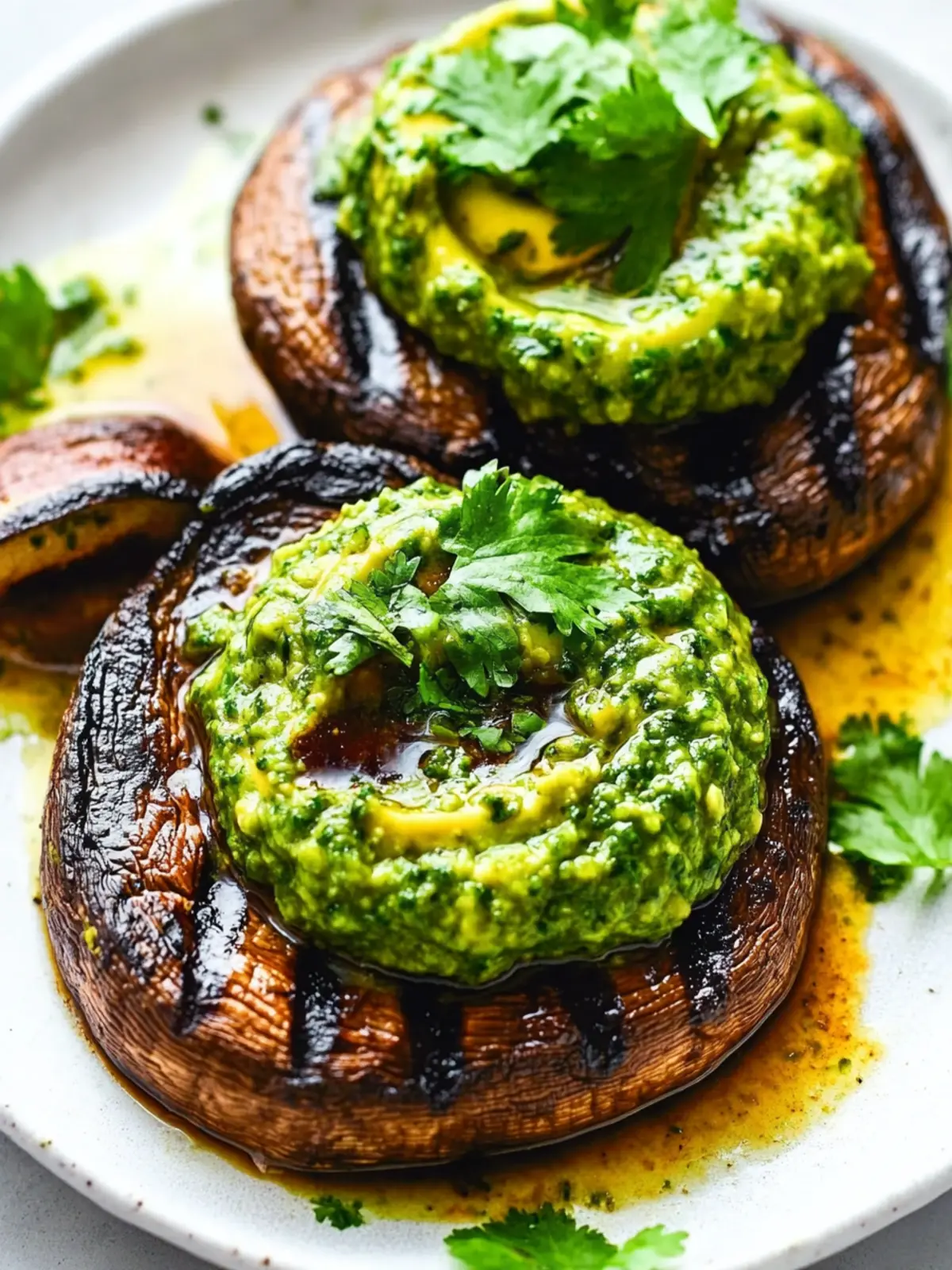 Savor Portobello Steaks with Avocado Chimichurri Tonight Portobello Steaks with Avocado Chimichurri