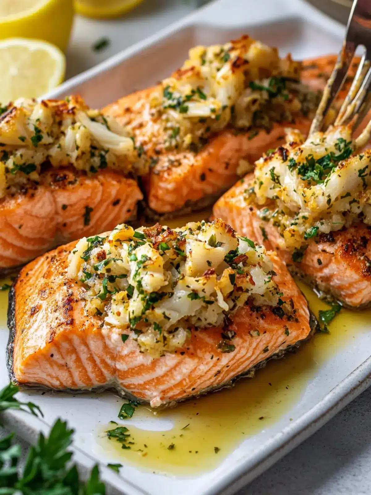 Crab-Stuffed Salmon