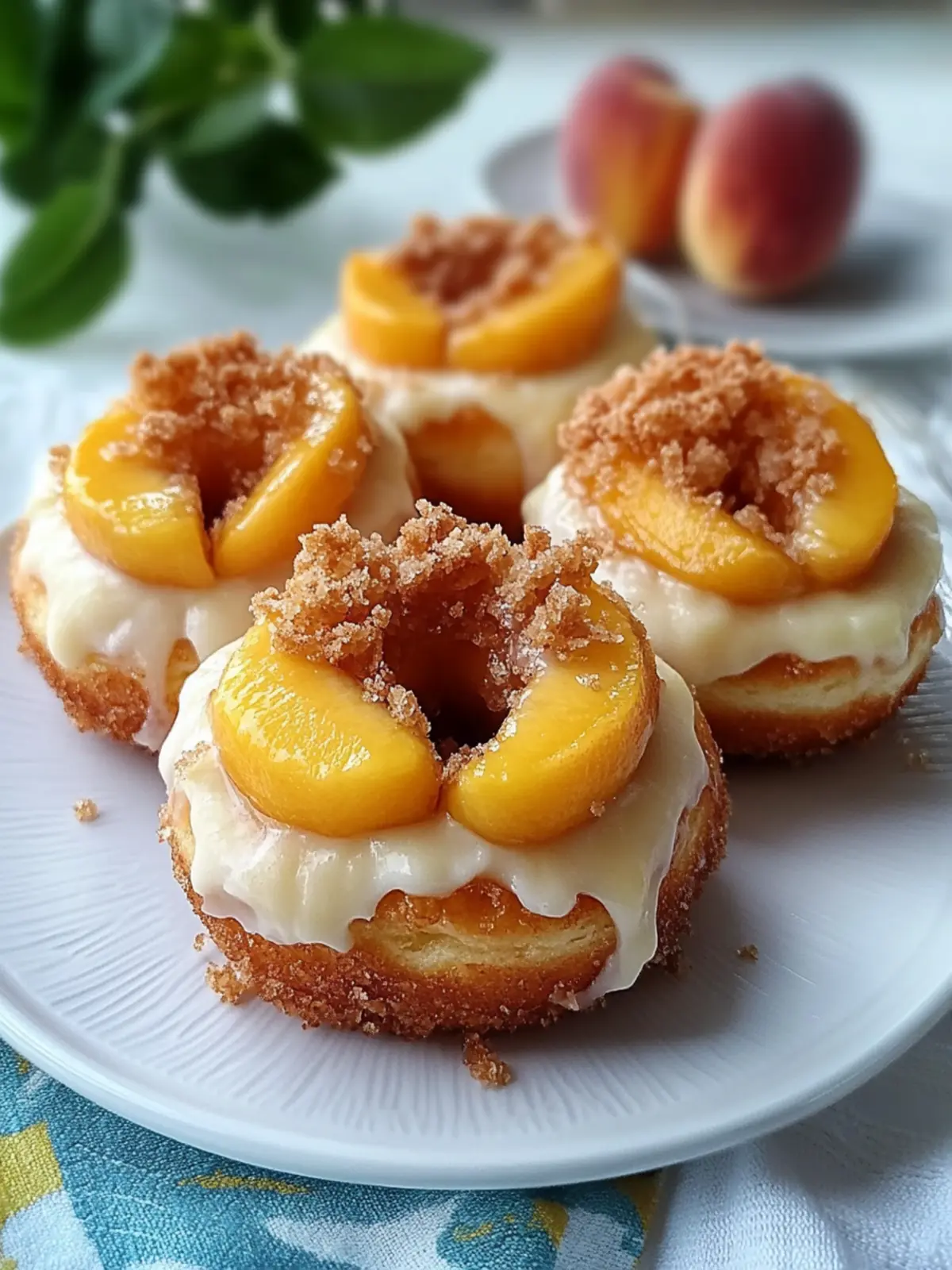 Peach Cobbler Cheesecake Donuts