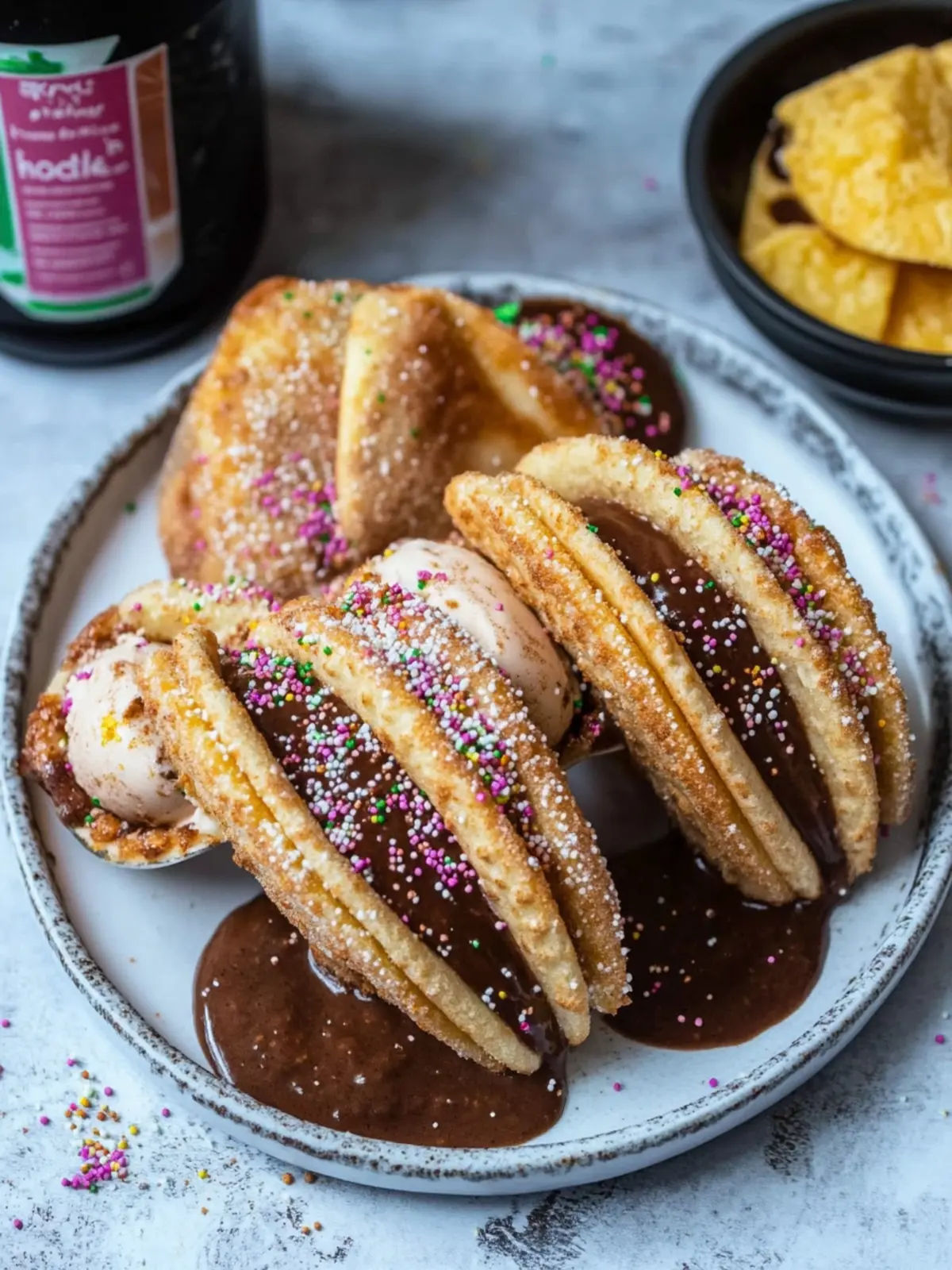 Churro Ice Cream Tacos