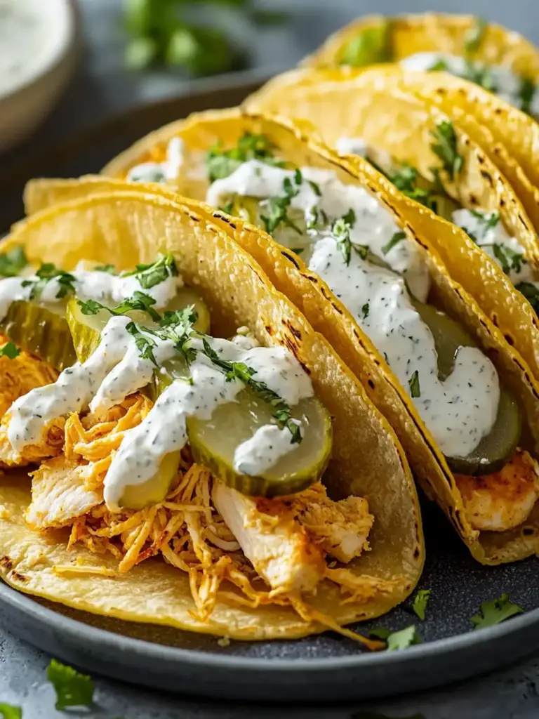 Crispy Dill Pickle Ranch Smash Chicken Tacos