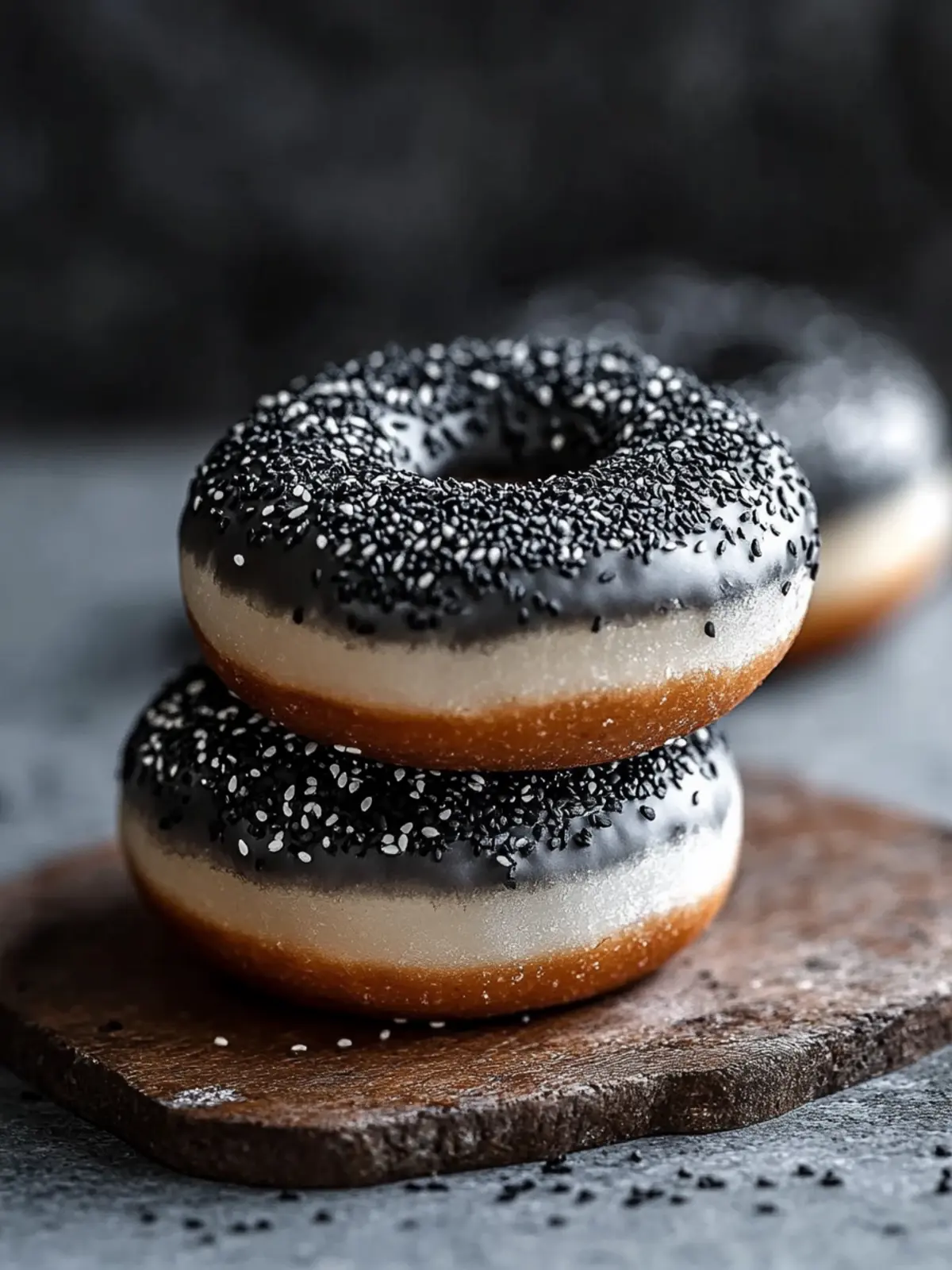 Decadent Black Sesame Mochi Donuts: A Chewy Delight Black Sesame Mochi Donuts