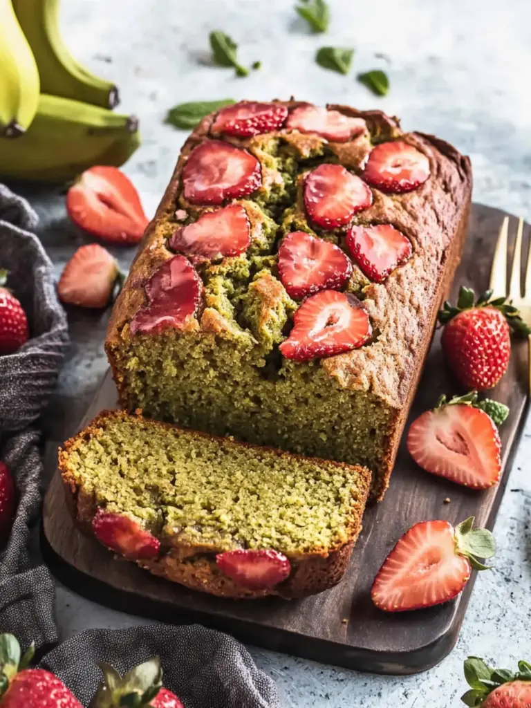 Strawberry Matcha Banana Bread