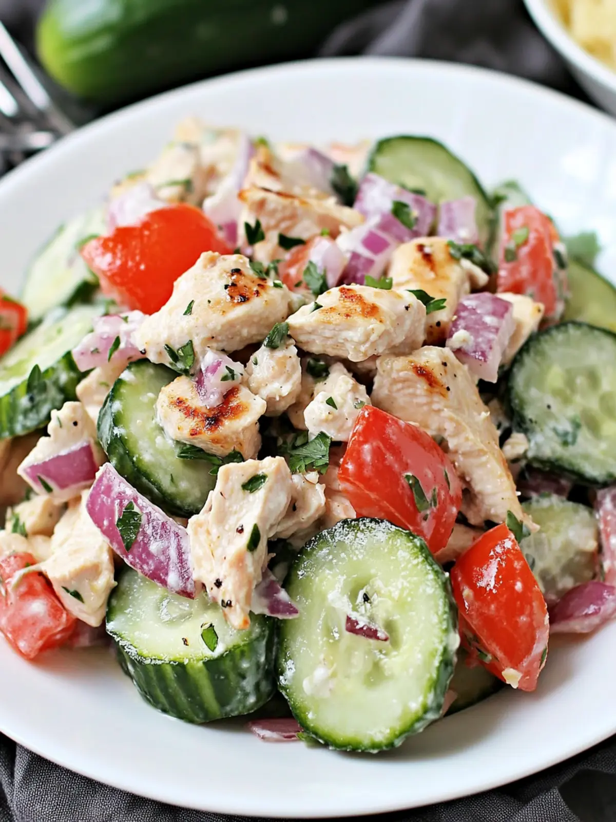 Revitalize Your Lunch with Greek Chicken Cucumber Salad Greek Chicken Cucumber Salad