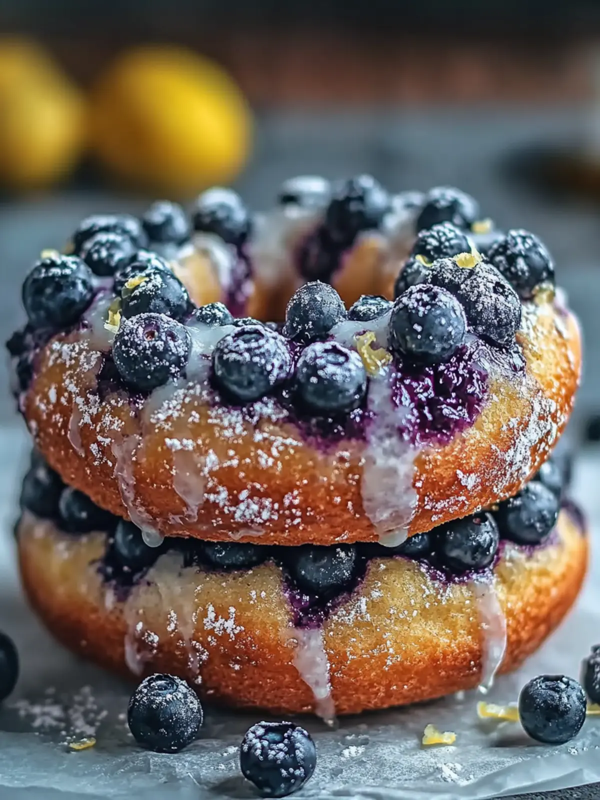 Blueberry Protein Bagels Lemon