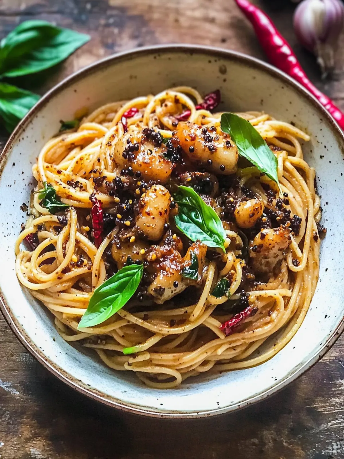 Vegan Singapore Black Pepper Sauce Spaghetti