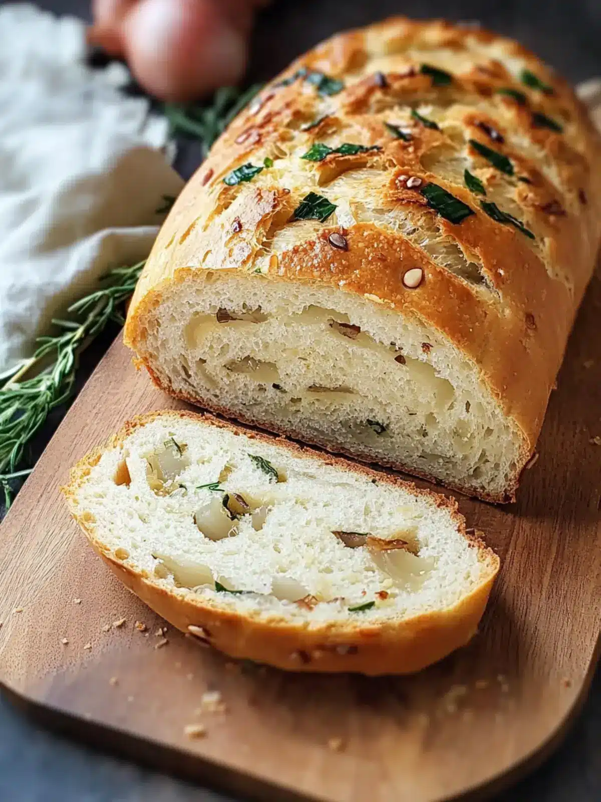 Golden Caramelized Onions Bread