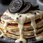 Oreo Pancakes with Cream Cheese Drizzle for a Sweet Morning Boost Oreo Pancakes with Cream Cheese Drizzle