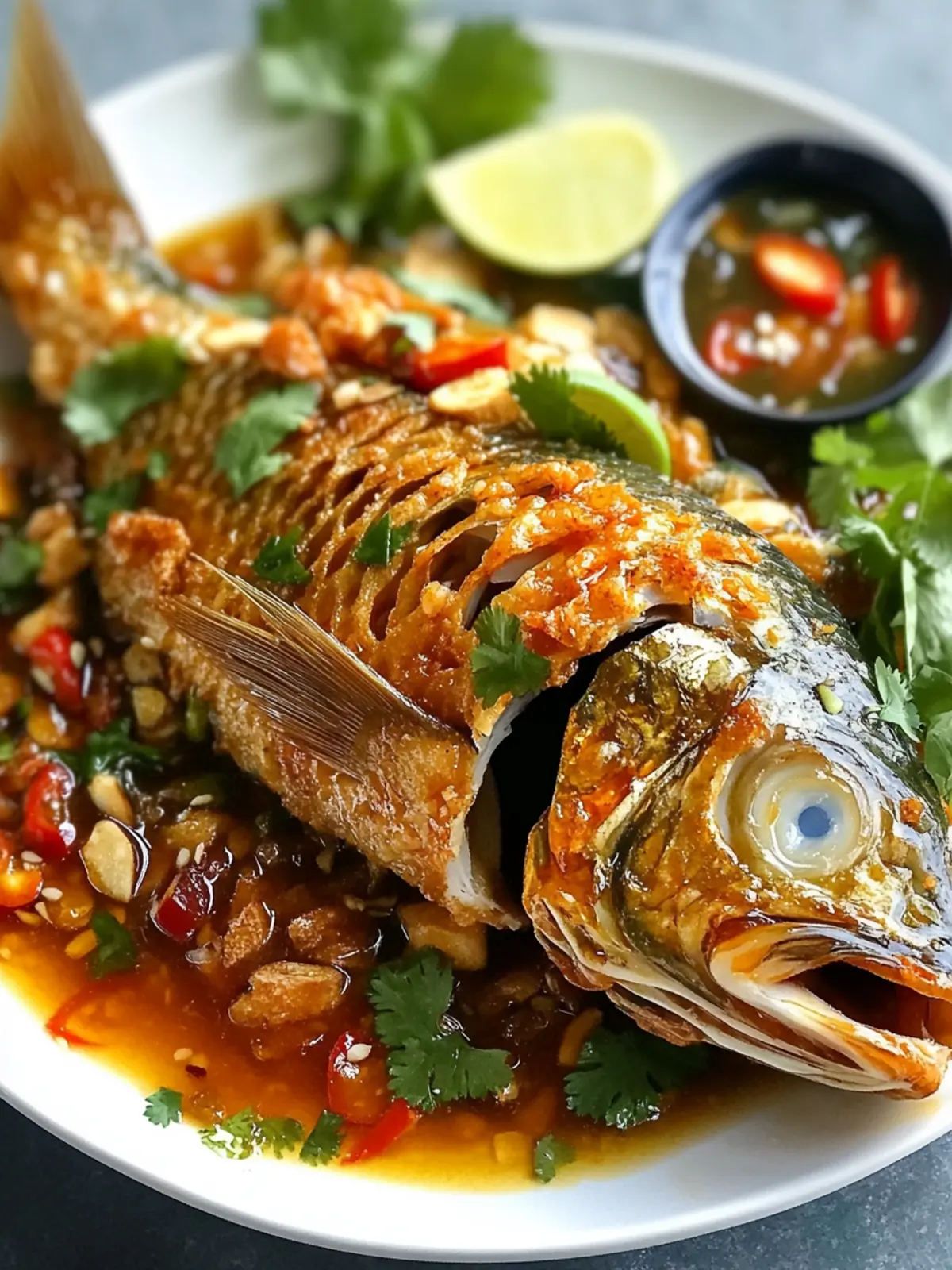 Savor Crispy Thai Fried Fish with Irresistible Tamarind Sauce Crispy Thai Fried Fish
