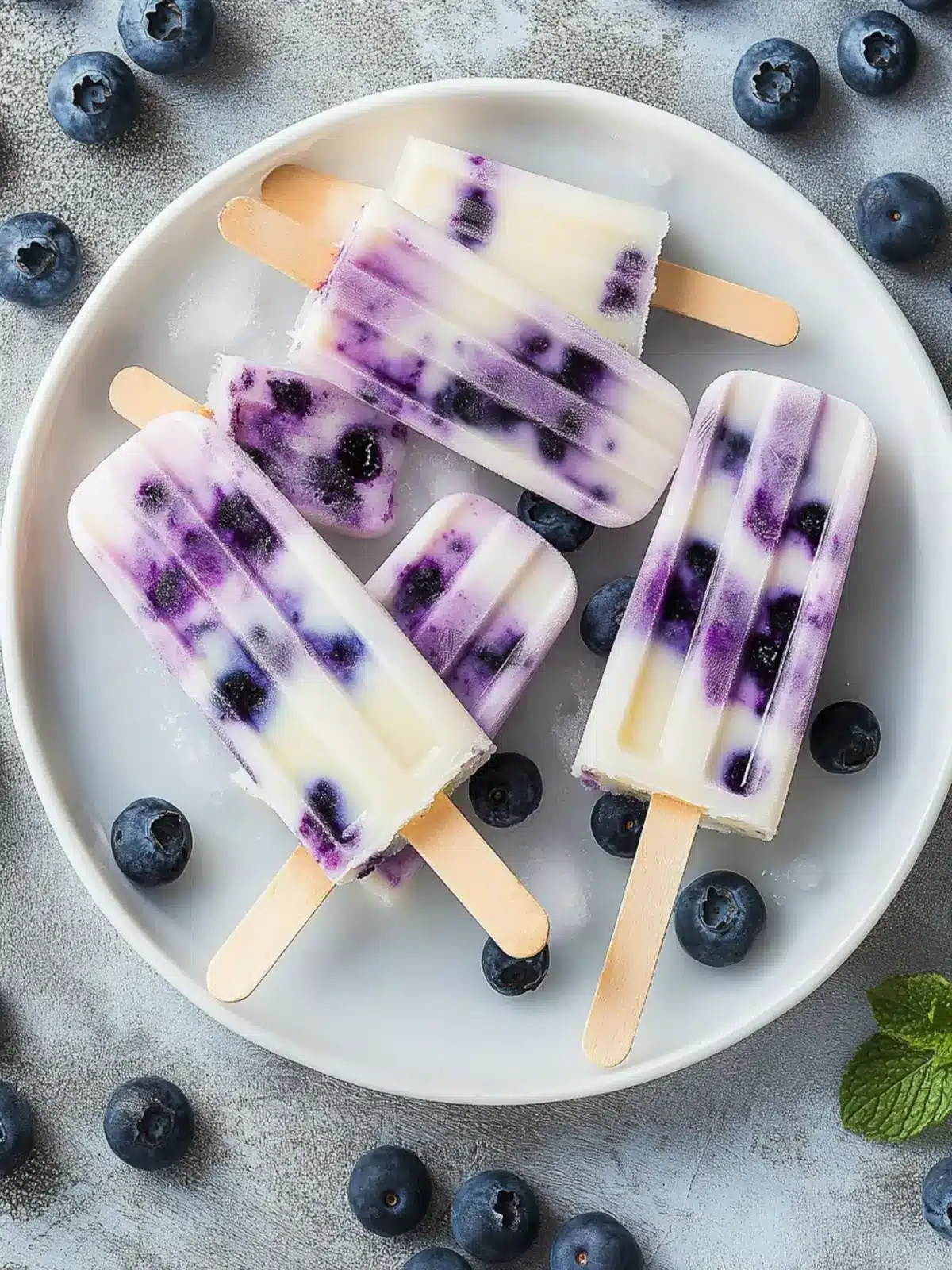 Blueberry Cheese Filling Crispy Popsicles