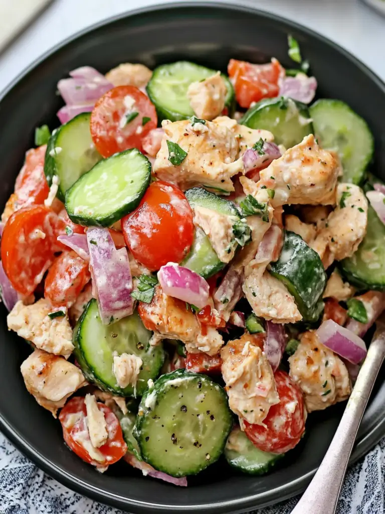 Greek Chicken Cucumber Salad
