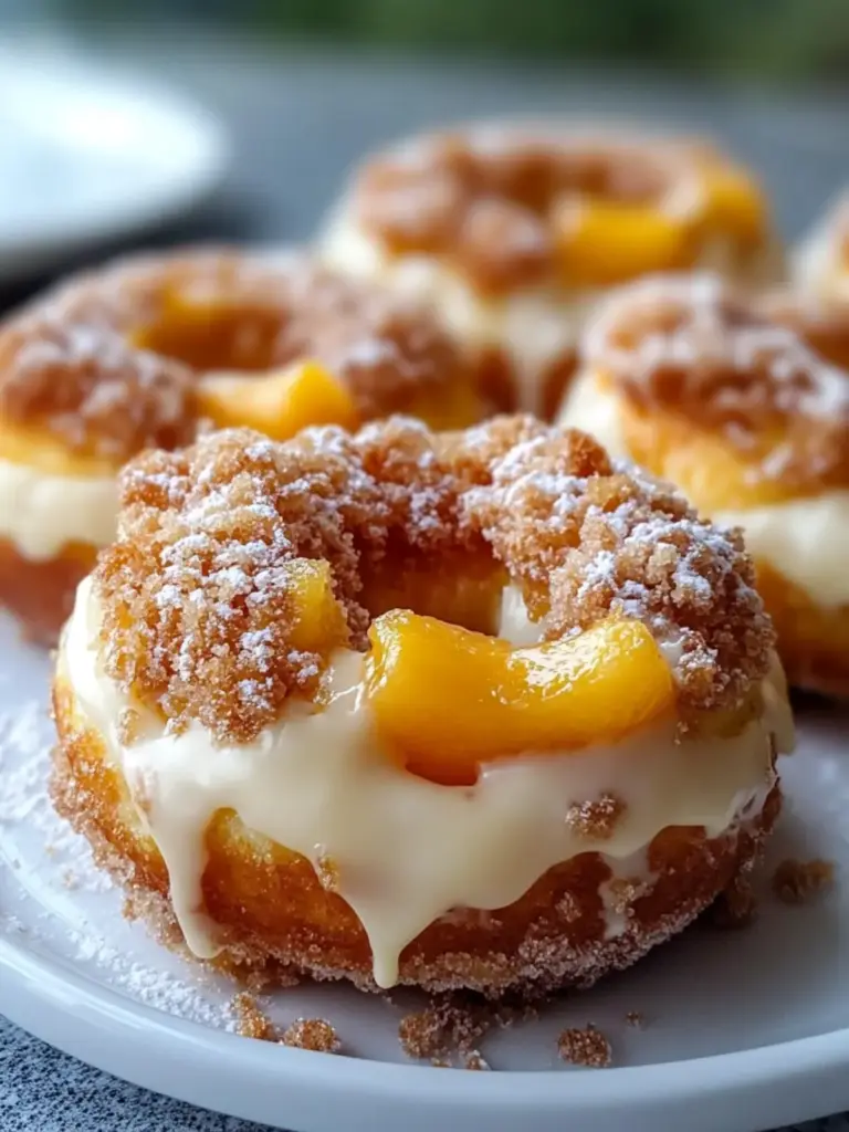 Peach Cobbler Cheesecake Donuts