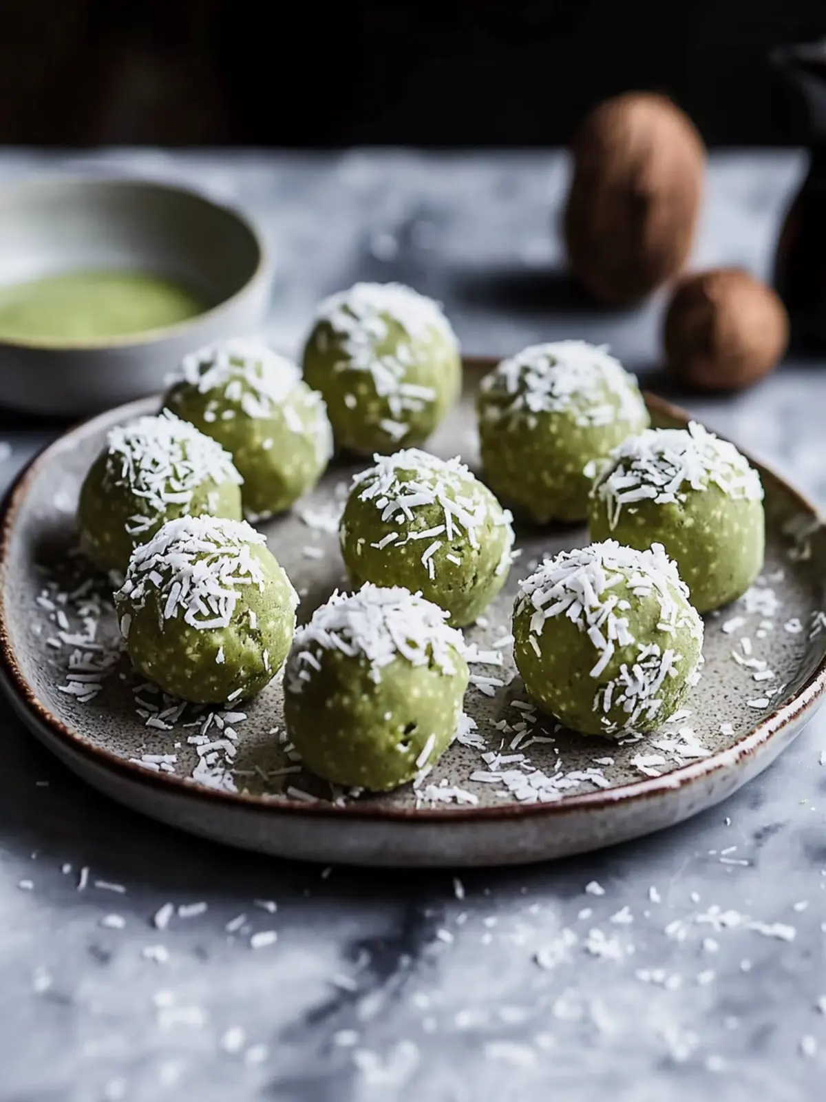 Matcha Coconut Balls