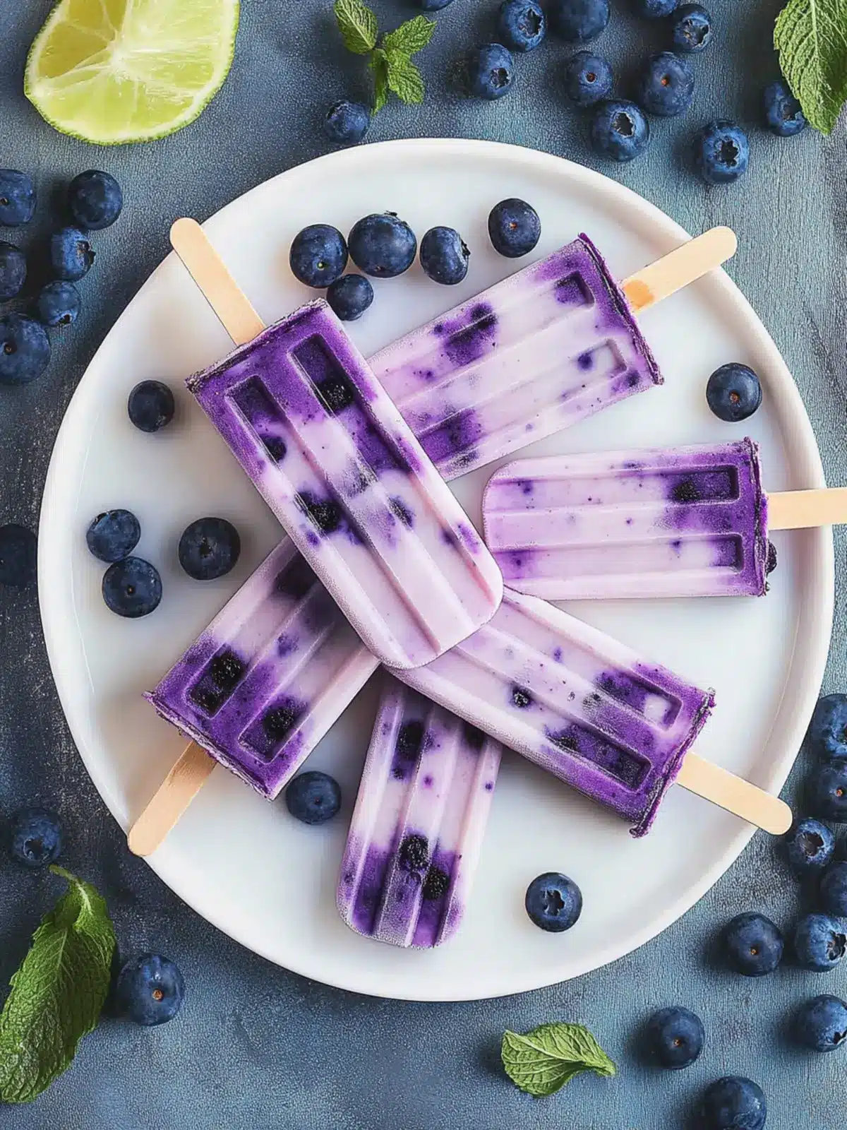 Blueberry Cheese Filling Crispy Popsicles
