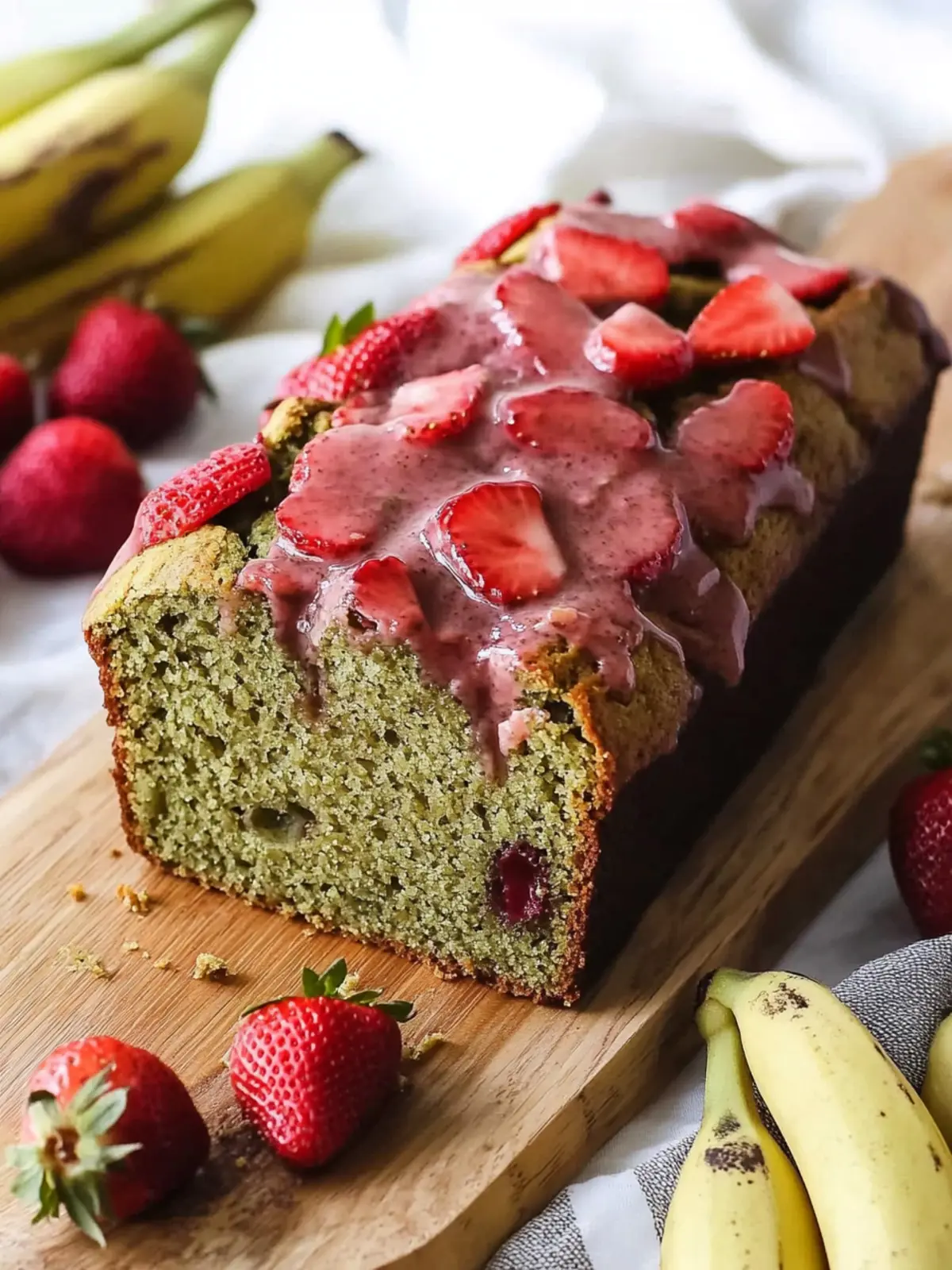 Strawberry Matcha Banana Bread