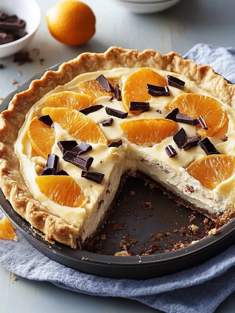 Orange Chocolate Ricotta Pie