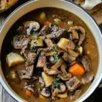 Steak and Ale Soup with Mushrooms