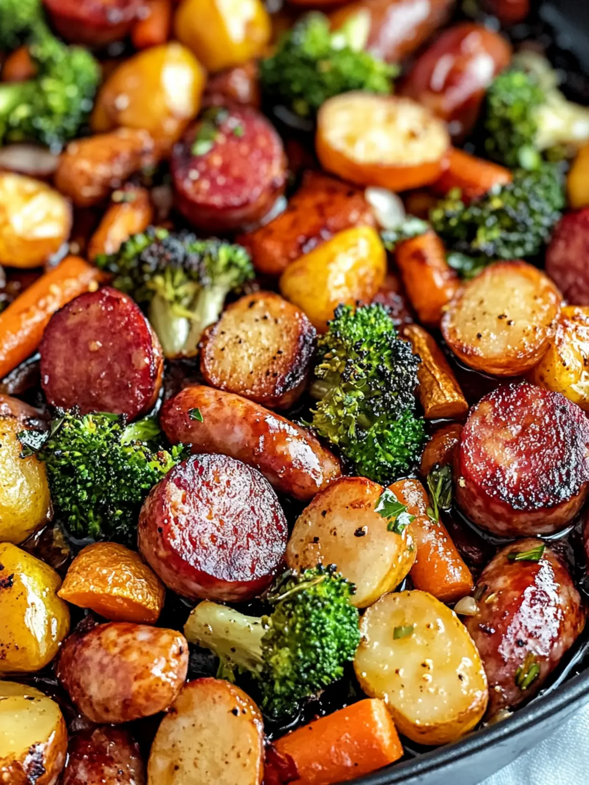 One-Pan Honey Garlic Kielbasa & Veggies