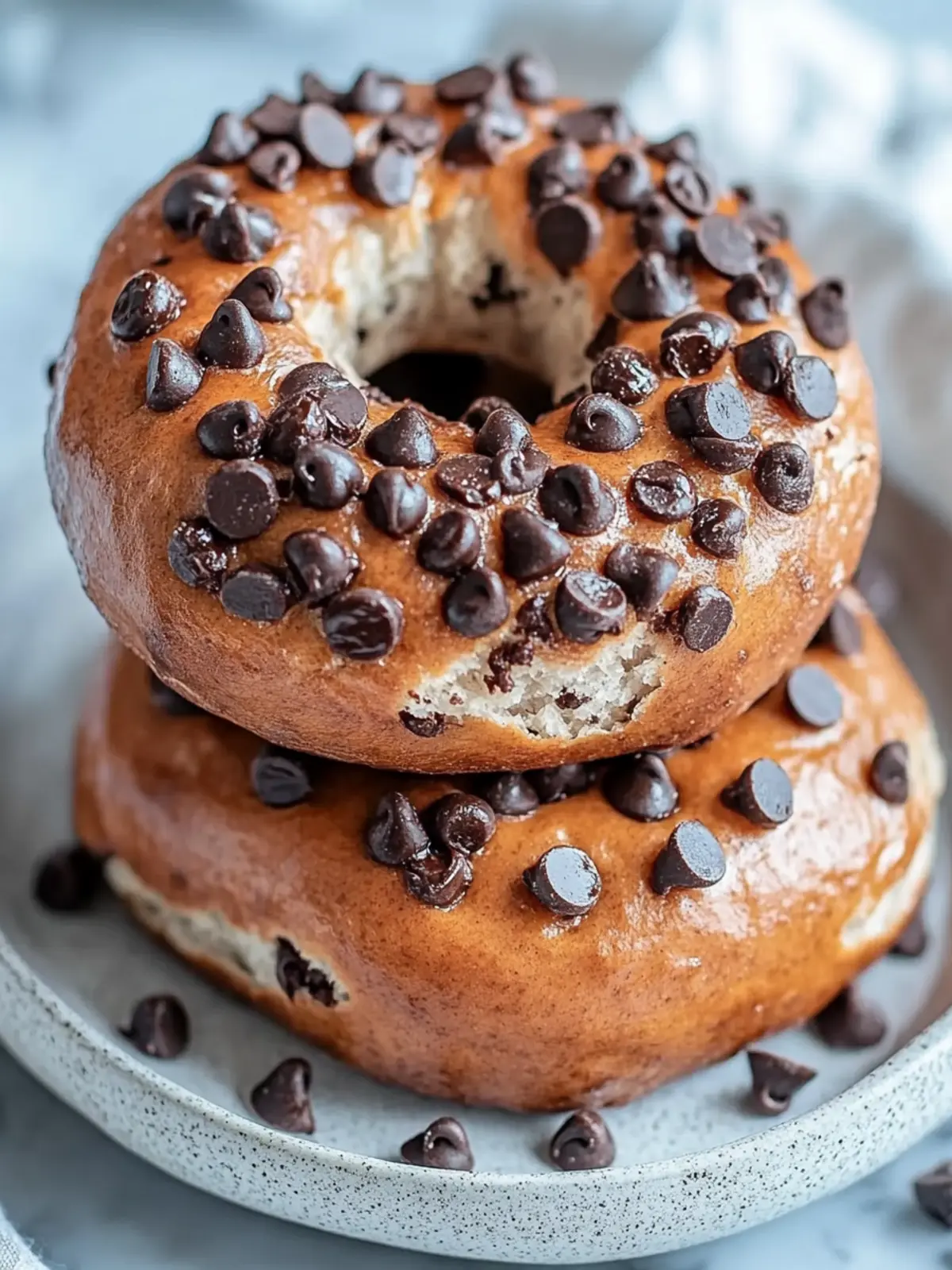 Chocolate Chip Protein Bagels