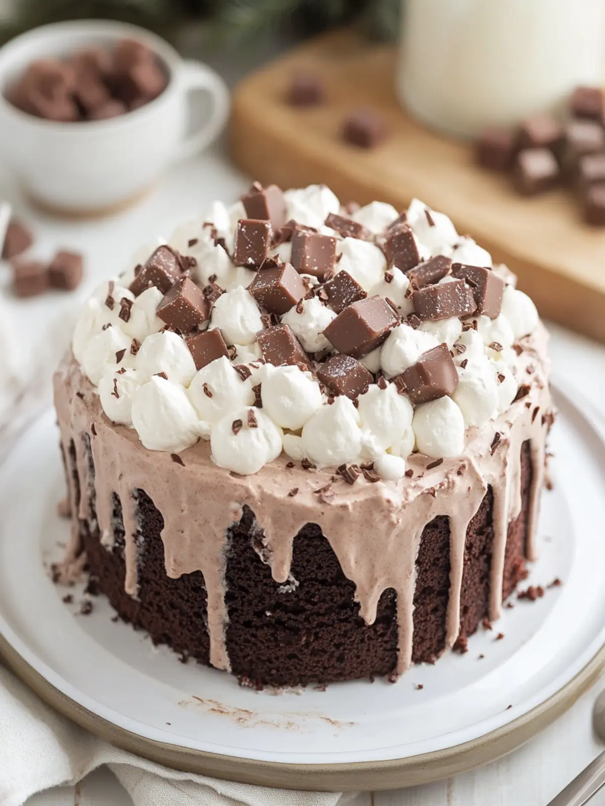Hot Cocoa Poke Cake