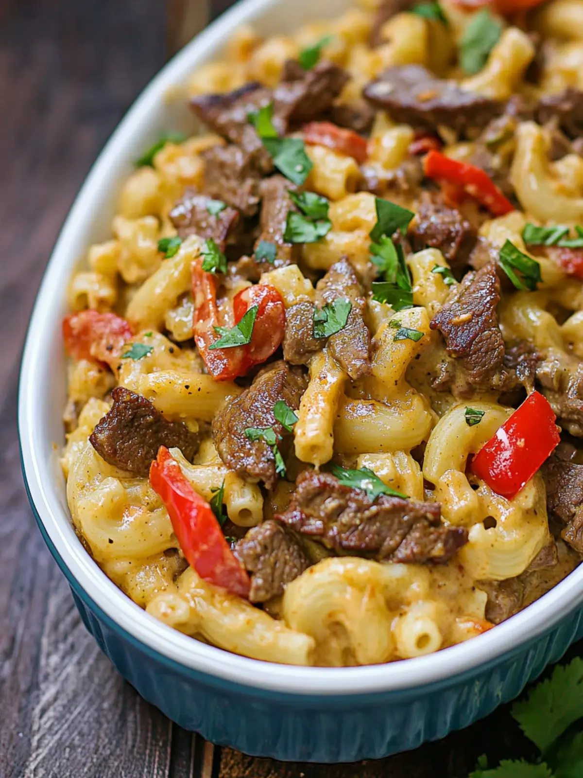 Steak & Pepper Jack Queso Mac