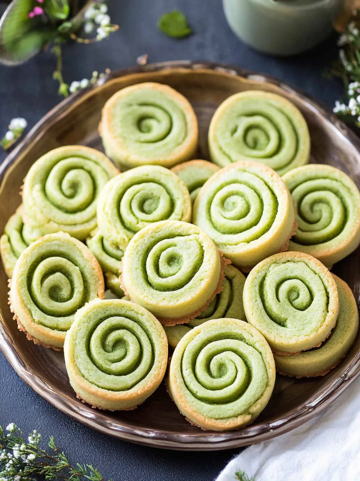 Matcha Pinwheel Cookies