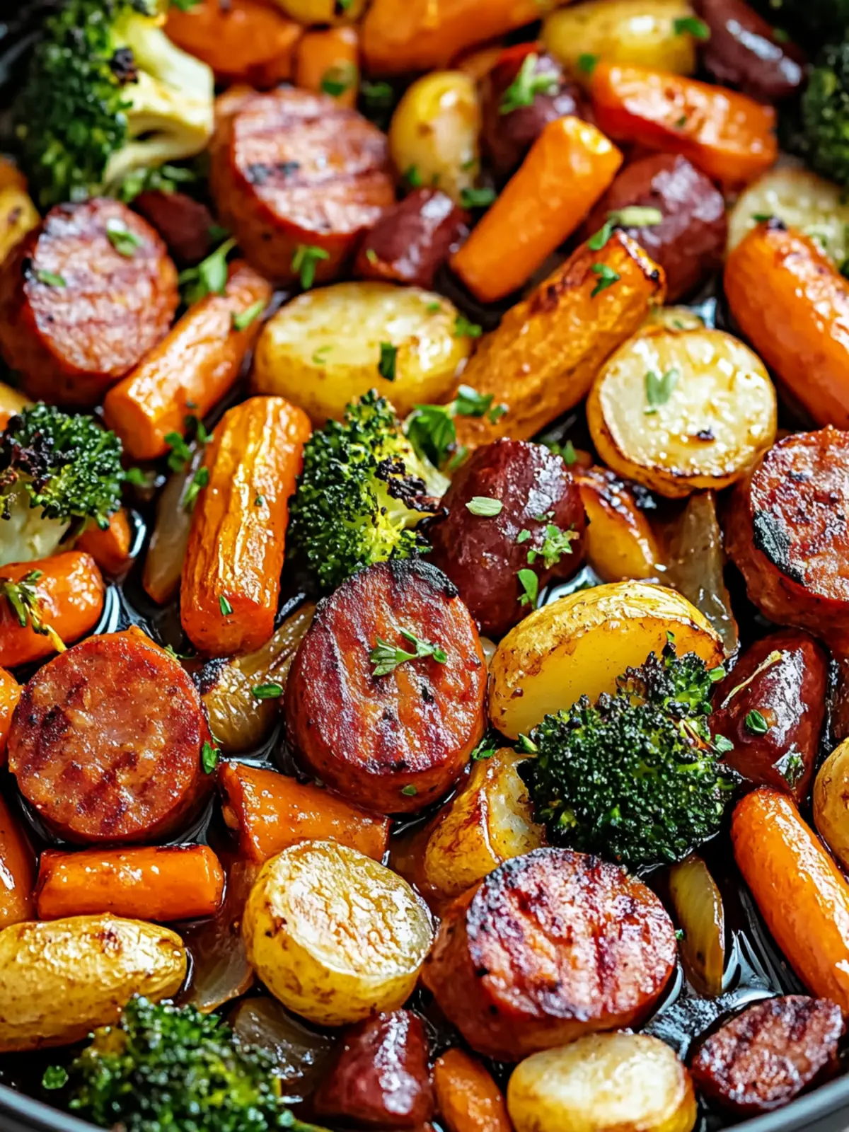 One-Pan Honey Garlic Kielbasa & Veggies