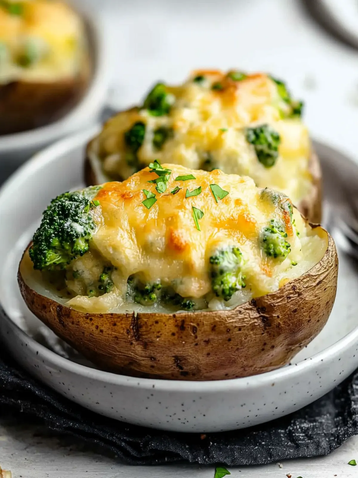Broccoli Cheddar Stuffed Baked Potatoes