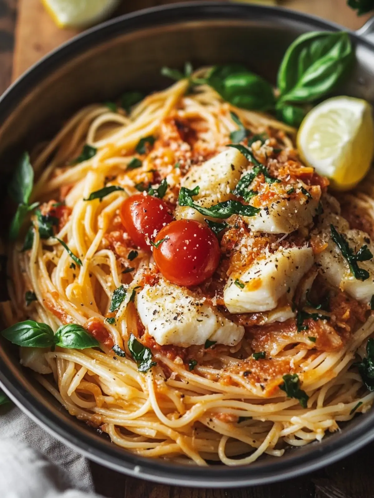 Sicilian Style Fish Pasta