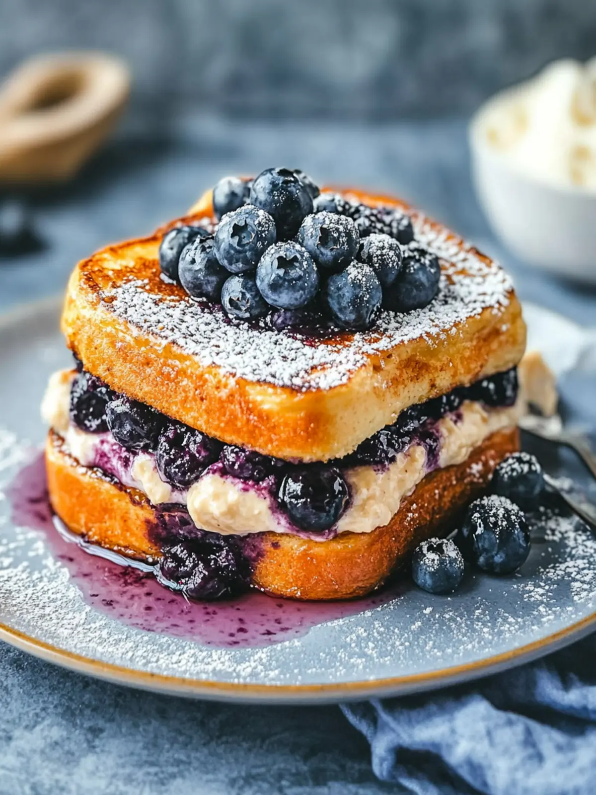 Blueberry Cheesecake Stuffed French Toast