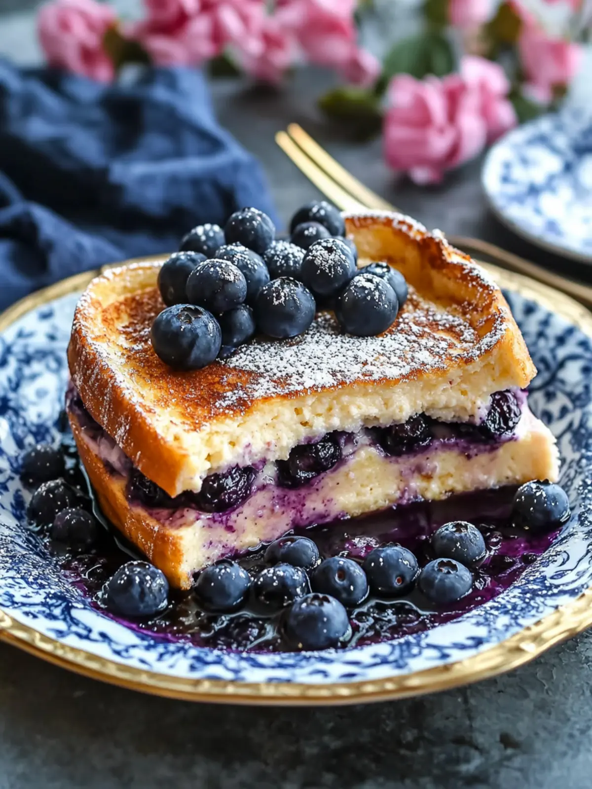 Blueberry Cheesecake Stuffed French Toast