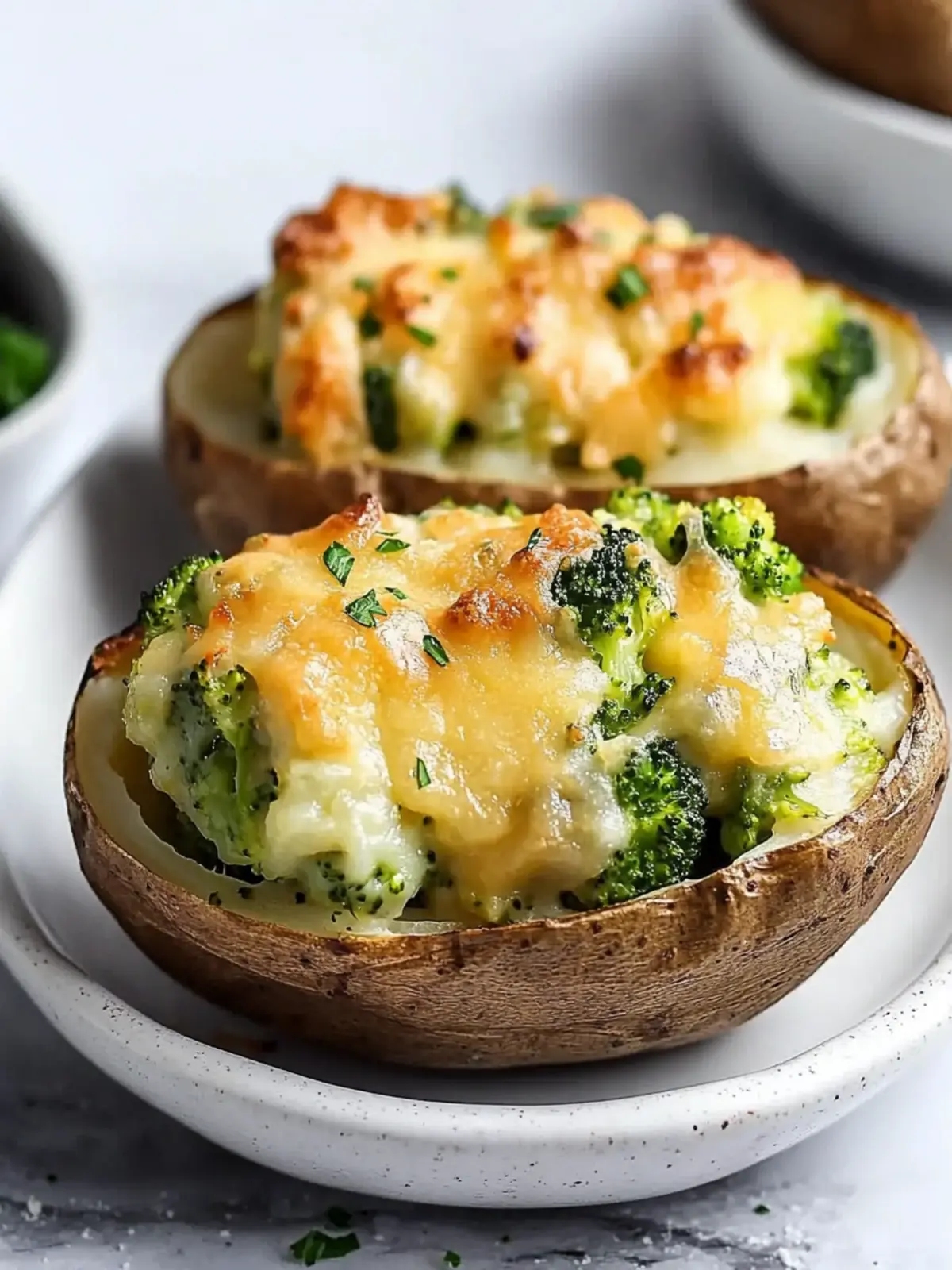 Broccoli Cheddar Stuffed Baked Potatoes